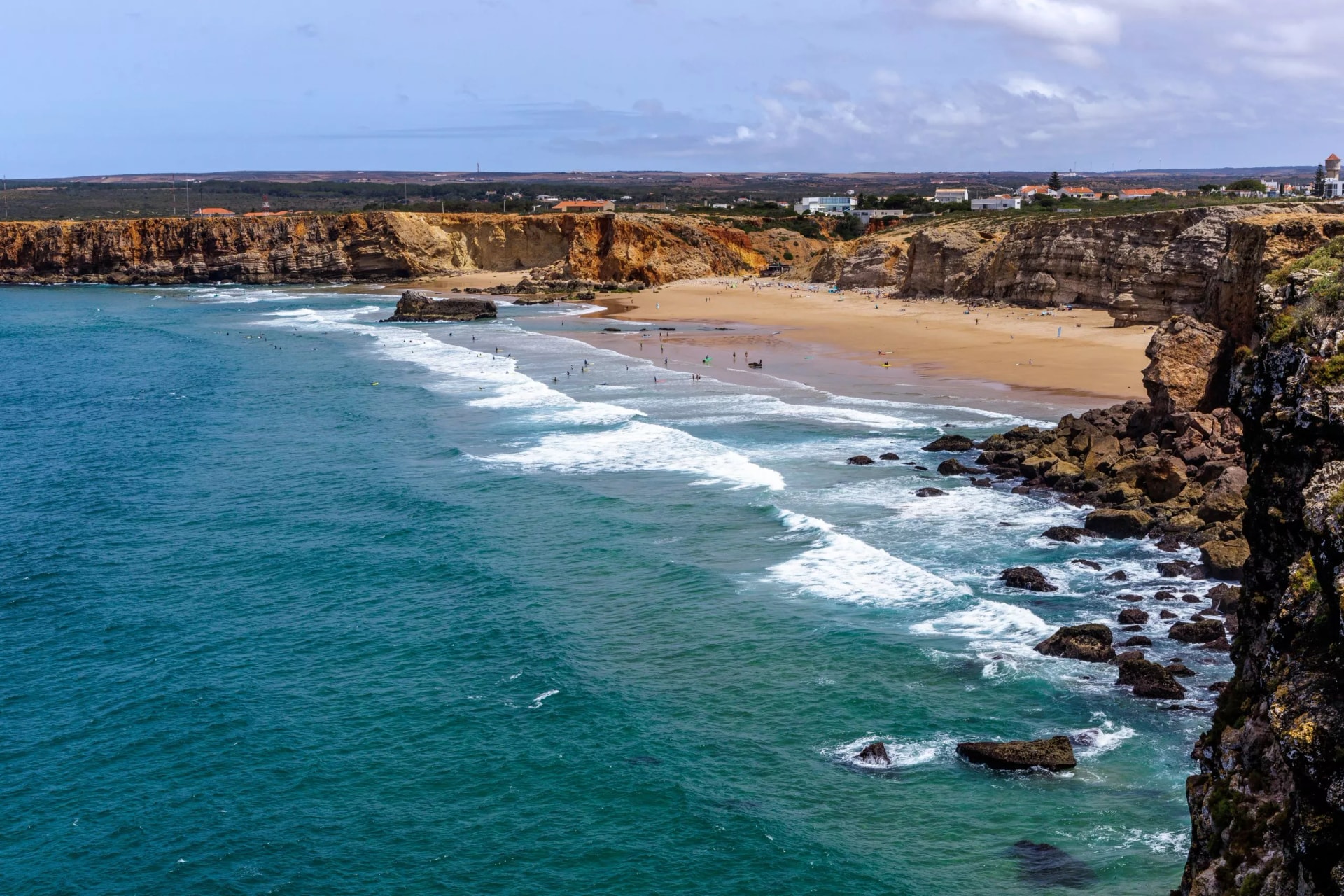Praia do Tonel, Surfstrand bei Sagres, Algarve, Portugal