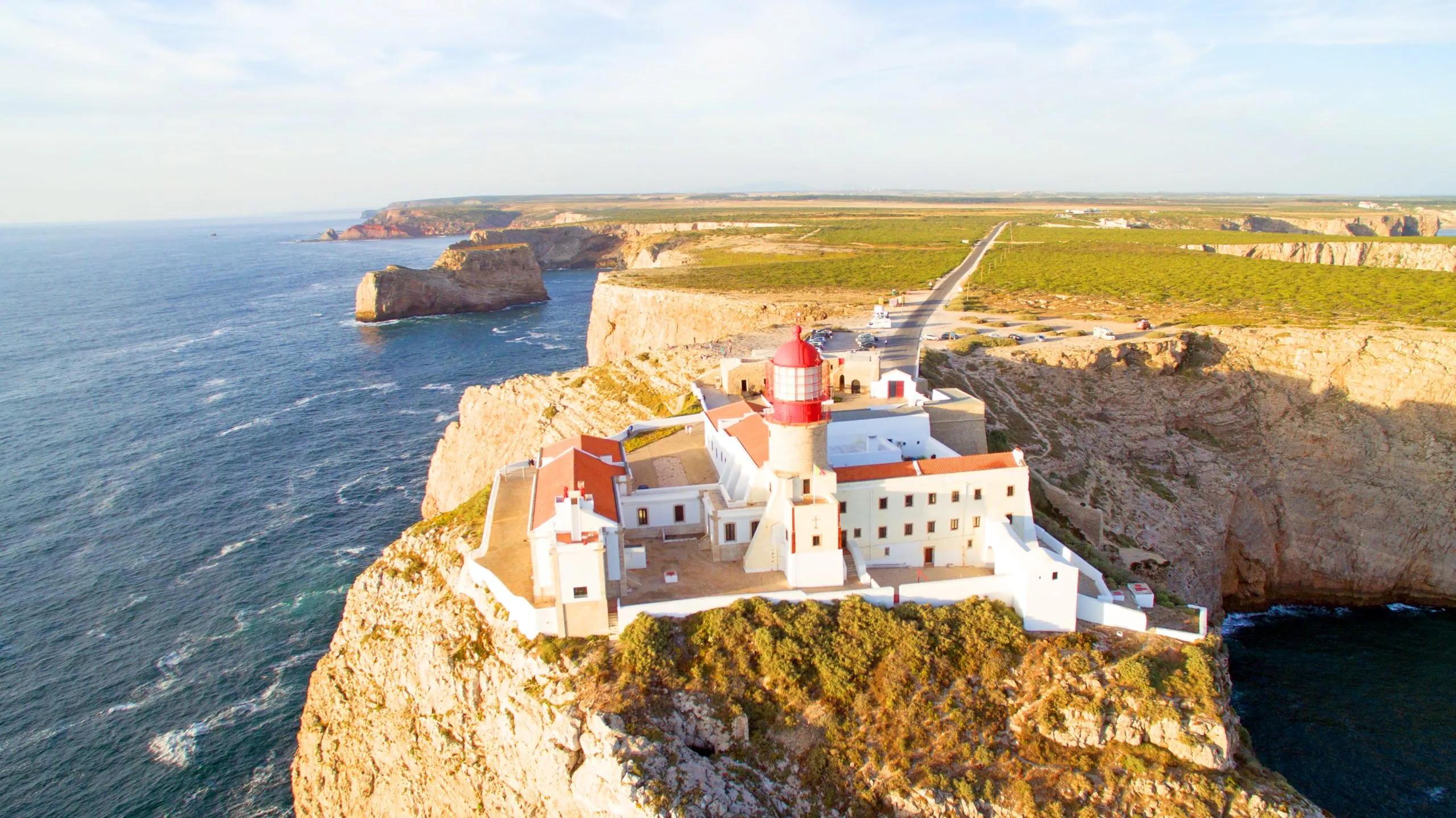 Aerial from the Lighthouse of Cabo Sao Vicente, Sagres, Portugal